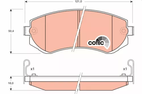 Brake Pad Set, disc brake TRW GDB3208)