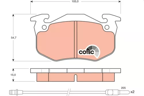 Brake Pad Set, disc brake TRW GDB328)