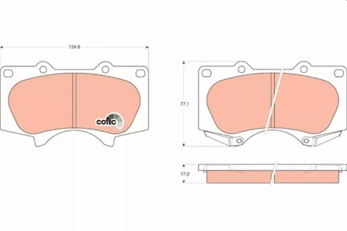 Brake Pad Set, disc brake TRW GDB3364)
