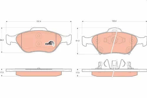Brake Pad Set, disc brake TRW GDB3457)