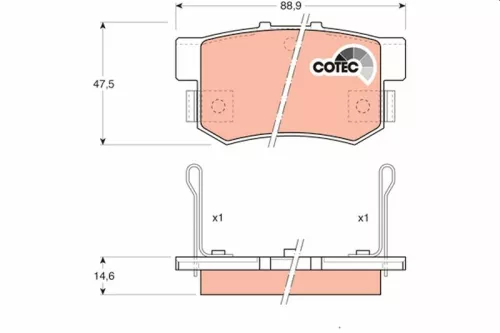 Brake Pad Set, disc brake TRW GDB774)
