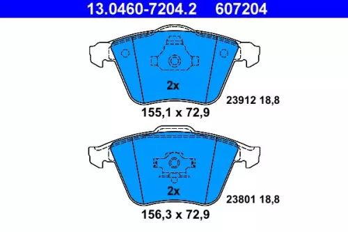 Brake Pad Set, disc brake ATE 13.0460-7204.2)