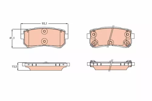 Brake Pad Set, disc brake TRW GDB3641)