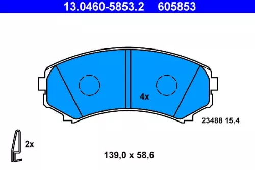 Brake Pad Set, disc brake ATE 13.0460-5853.2)