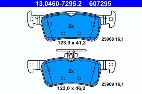 Brake Pad Set, disc brake ATE 13.0460-7295.2)