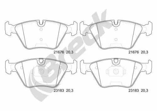 Brake Pad Set, disc brake BRECK 23183 00 701 00)