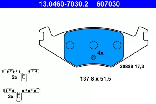 Brake Pad Set, disc brake ATE 13.0460-7030.2)