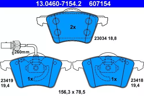 Brake Pad Set, disc brake ATE 13.0460-7154.2)