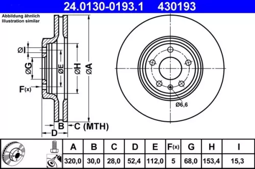 Brake Disc ATE 24.0130-0193.1)