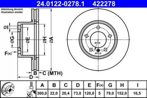Brake Disc ATE 24.0122-0278.1)