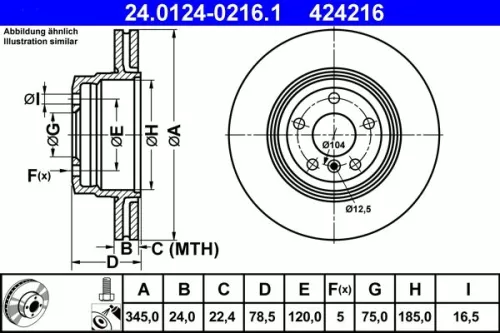 Brake Disc ATE 24.0124-0216.1)