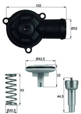 Thermostat, coolant MAHLE TI 220 87D)