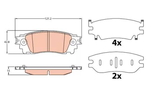 Brake Pad Set, disc brake TRW GDB4459)