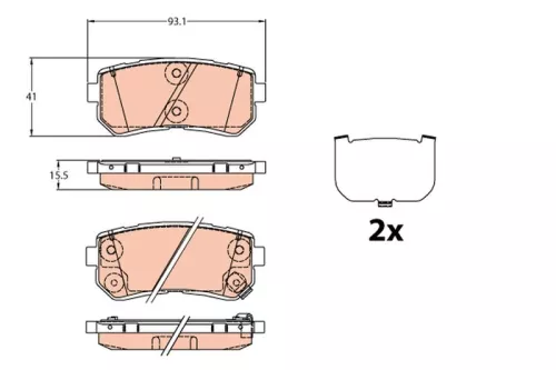 Brake Pad Set, disc brake TRW GDB3636)