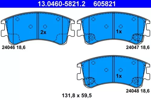 Brake Pad Set, disc brake ATE 13.0460-5821.2)
