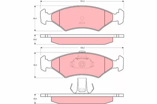 Brake Pad Set, disc brake TRW GDB1222)