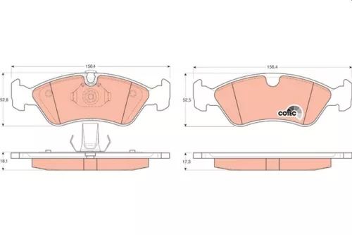 Brake Pad Set, disc brake TRW GDB1300)