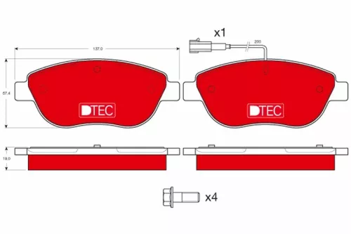 Brake Pad Set, disc brake TRW GDB1483DTE)