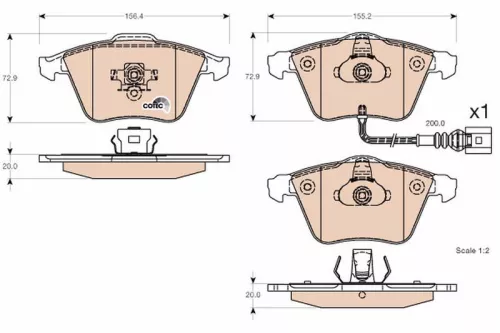Brake Pad Set, disc brake TRW GDB1616)