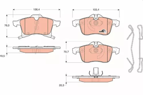 Brake Pad Set, disc brake TRW GDB1668)