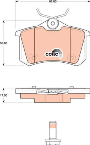 Brake Pad Set, disc brake TRW GDB1813)