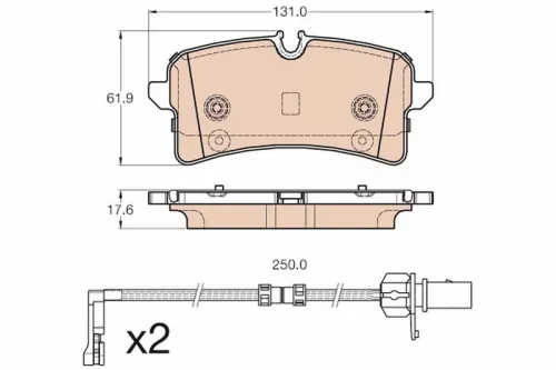 Brake Pad Set, disc brake TRW GDB1975)