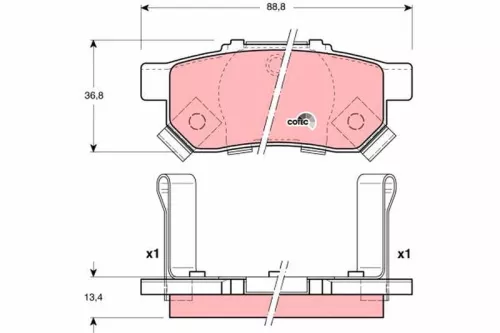 Brake Pad Set, disc brake TRW GDB3174)