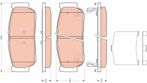 Brake Pad Set, disc brake TRW GDB3417)