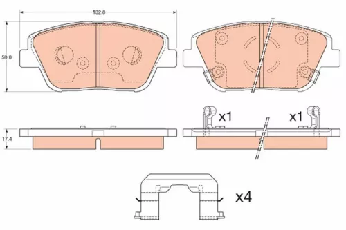 Brake Pad Set, disc brake TRW GDB3540)