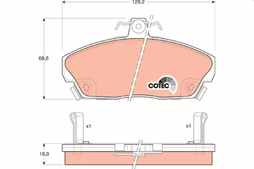Brake Pad Set, disc brake TRW GDB496)