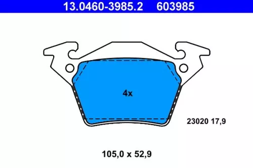 Brake Pad Set, disc brake ATE 13.0460-3985.2)