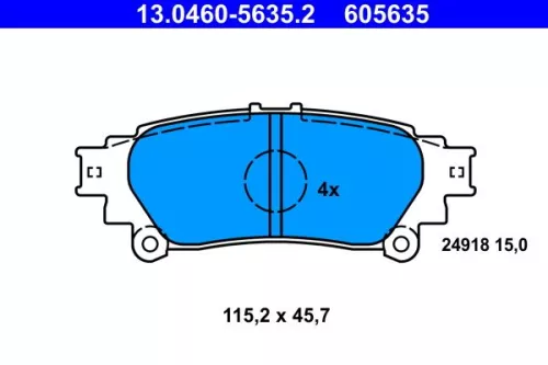 Brake Pad Set, disc brake ATE 13.0460-5635.2)