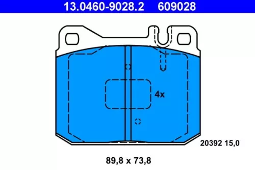 Brake Pad Set, disc brake ATE 13.0460-9028.2)