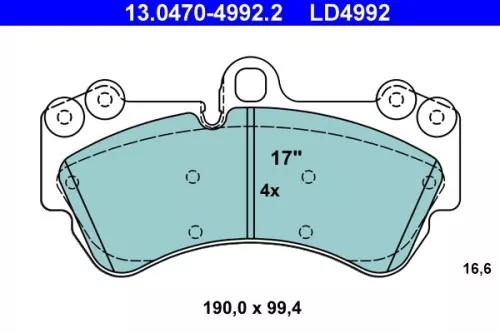 Brake Pad Set, disc brake ATE 13.0470-4992.2)