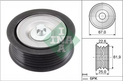 Deflection/Guide Pulley, V-ribbed belt Schaeffler INA 532 0866 10)