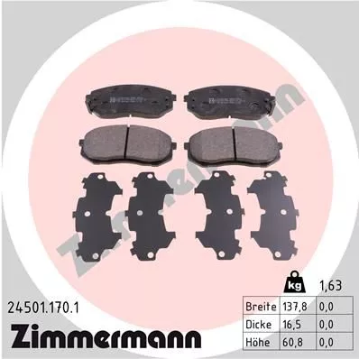 Brake Pad Set, disc brake ZIMMERMANN 24501.170.1)