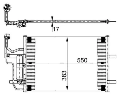 Condenser, air conditioning MAHLE AC 386 000S)