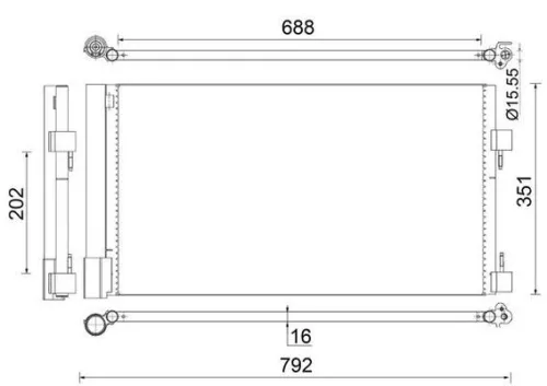 Condenser, air conditioning MAHLE AC 486 000S)
