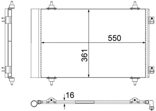 Condenser, air conditioning MAHLE AC 487 000S)