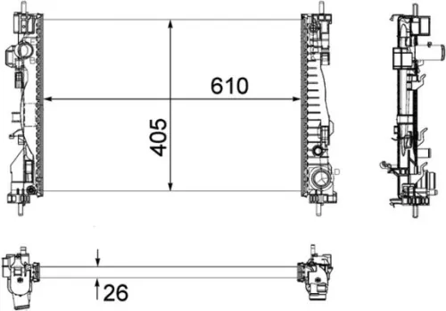 Radiator, engine cooling MAHLE CR 1178 000P)