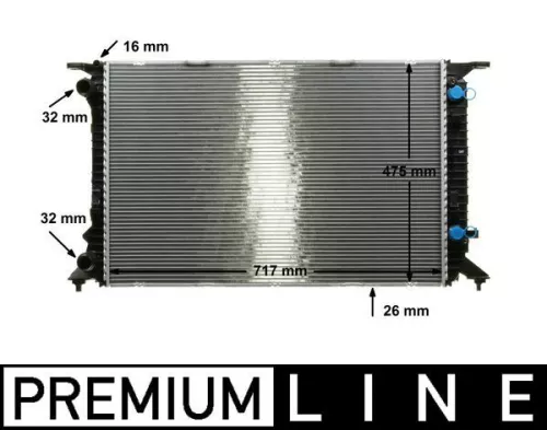 Radiator, engine cooling MAHLE CR 910 000P)