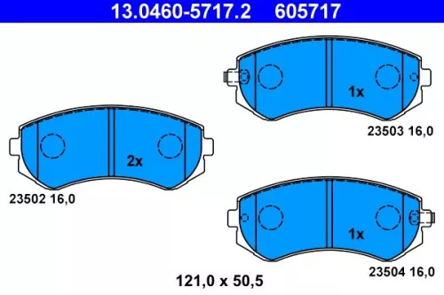 Brake Pad Set, disc brake ATE 13.0460-5717.2)