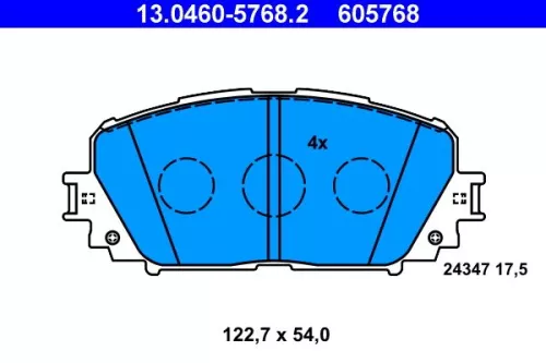 Brake Pad Set, disc brake ATE 13.0460-5768.2)