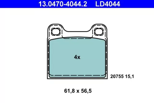 Brake Pad Set, disc brake ATE 13.0470-4044.2)