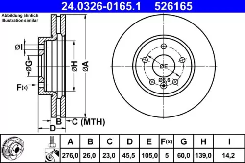 Brake Disc ATE 24.0326-0165.1)