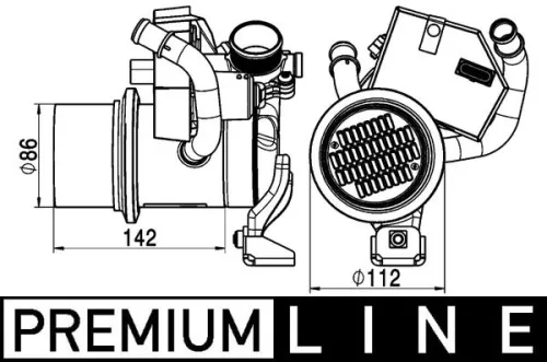 Cooler, exhaust gas recirculation MAHLE CE 5 000P)