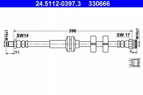 Brake Hose ATE 24.5112-0397.3)