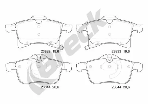 Brake Pad Set, disc brake BRECK 23832 00 702 10)