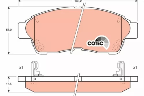 Brake Pad Set, disc brake TRW GDB1143)