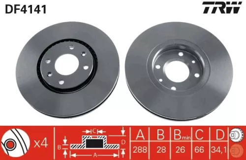 Brake Disc TRW DF4141)